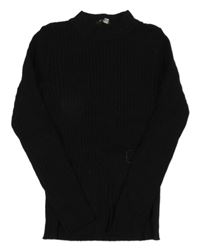 Černý žebrovaný svetr s rolákem George 