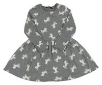 Šedé bavlněné šaty s jednorožci George 