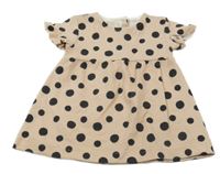 Pudrové vzorované šaty s puntíky Zara