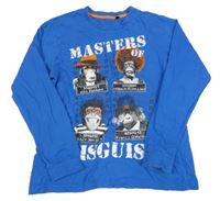 Modré triko s opičkami Bhs