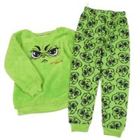 Limetkové chlupato/fleecové pyžamo Festtags Muffel