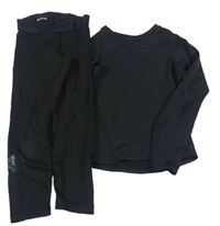 2Set - Černé tech fit triko + legíny Adidas