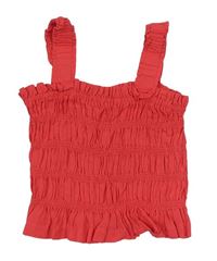 Jahodový lněný crop top Matalan