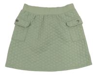 Olivová květovaná cargo tepláková vyteplená sukně zn. RIVER ISLAND