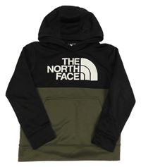 Černo-khaki thermo mikina s logem a kapsou a kapucí The North Face