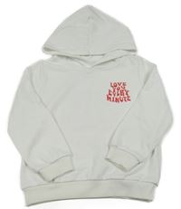 Bílá mikina s nápisy a kapucí SHEIN