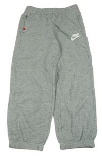 Šedé melírované tepláky s logem Nike