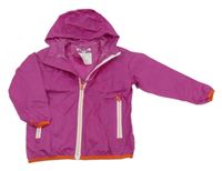 Malinová kostkovaná šusťáková nepromokavá bunda s kapucí Playshoes