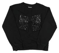 Černá mikina s mašlí s flitry Nutmeg