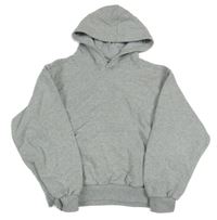 Světlešedá melírovaná mikina s kapsou a kapucí H&M