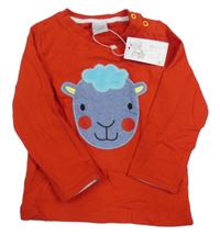 Nové - červené triko s ovečkou BLADE&ROSE