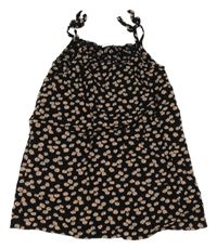 Černé květované letní šaty Next
