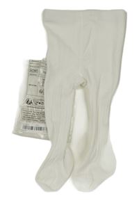 Nové - bílé žebrované vzorované punčocháče