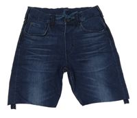 Tmavomodré PULL ON teplákové riflové kraťasy H&M