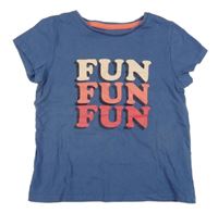 Tmavomodré crop tričko s nápisy little kids