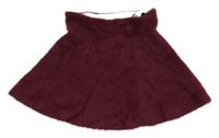 Vínová chlupatá sukně H&M