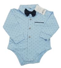 Nové - modré vzorované body s motýlkem SANMIO