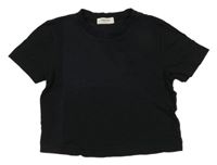 Černé crop tričko zalando