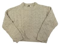 Béžový melírovaný vzorovaný crop svetr PRIMARK