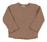 Starorůžovo-šedé melírované žebrované triko H&M