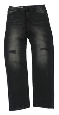 Černé straight fit rifle s prošoupáním