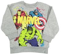 Šedá melírovaná mikina s Avengers Primark
