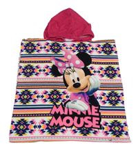 Barevné vzorované osuškové pončo s Minnie a kapucí Disney