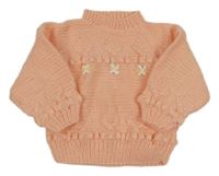 Meruňkový svetr s květy