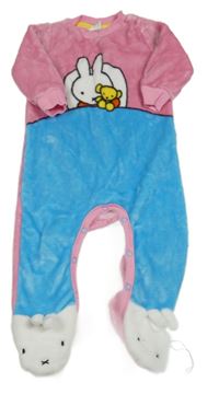 Růžovo-modrý chlupatý overal s králíkem - Miffy