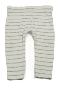 Bílo-šedé pruhované úpletové legíny F&F