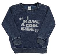 Tmavomodrá mikina riflového vzhledu s nápisem Pocopiano