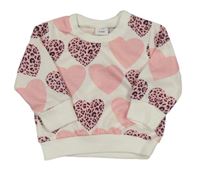 Bílá mikina se srdíčky