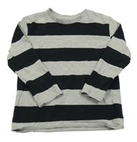 Šedo-černé pruhované triko Next