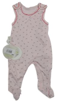 Nové - Světlerůžové dupačky s mašlemi