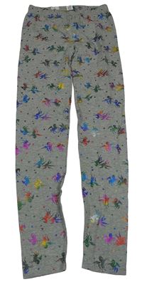 Šedé melírované legíny s jednorožci GAP