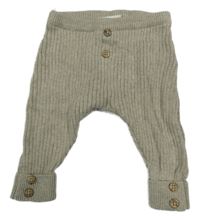 Béžové žebrované pletené tepláky s knoflíky C&A