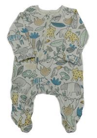 Smetanový overal se zvířaty a listy Nutmeg