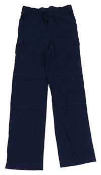 Tmavomodré plátěné cargo kalhoty Lands'End