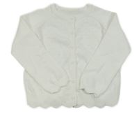 Bílý perforovaný propínací svetr