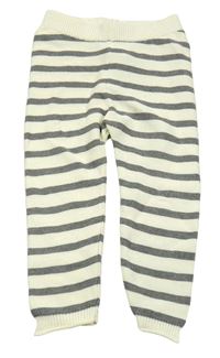 Smetanovo-šedé pruhované pletené tepláky Impidimpi