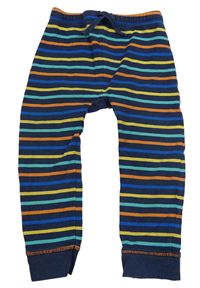 Tmavomodro-barevné pruhované lehké tepláky Jojo Maman Bébé