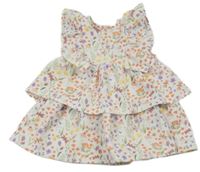 Nové - Smetanové květované šaty s volány Pep&Co