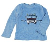 Modrá chlupatá mikina s autem