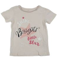 Světlerůžové tričko s hvězdami a nápisem