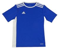 Modro-bílé sportovní funkční tričko s logem Adidas