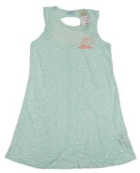 Nové - Mátové vzorované průhledné lehké šaty s palmou Primark