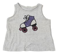 Světlešedý melírovaný top s bruslí z flitrů H&M