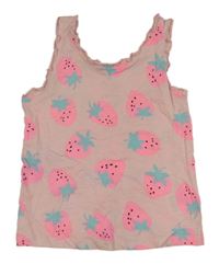Růžový top s jahodami H&M