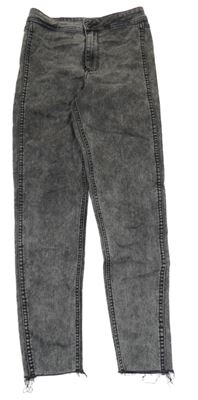 Tmavošedé skinny ankle high waist rifle H&M