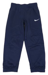 Tmavomodré sportovní funkční tepláky s logem Nike